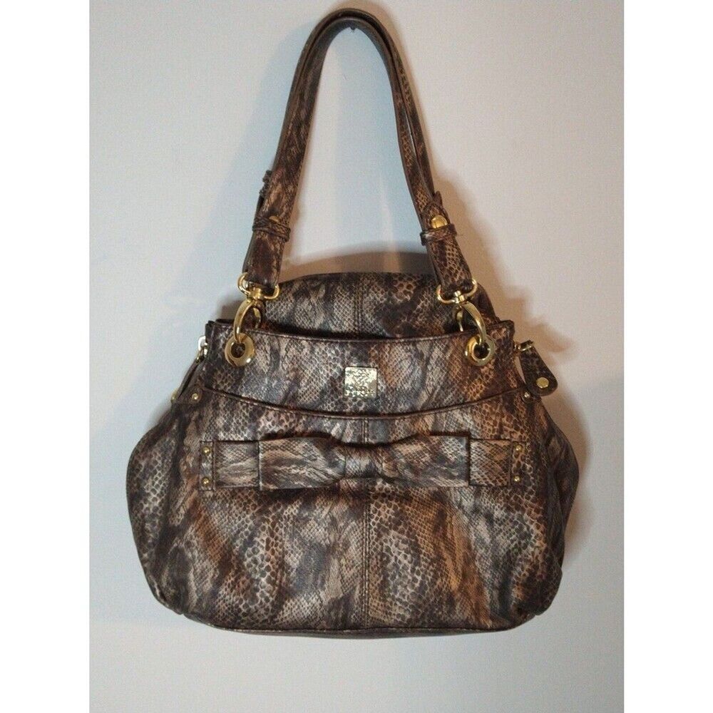Jessica Simpson bow snakeskin handbag Y2K City Vintage Feminine Bow - Picture 5 of 12